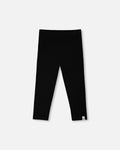 Rib Capri Leggings Black