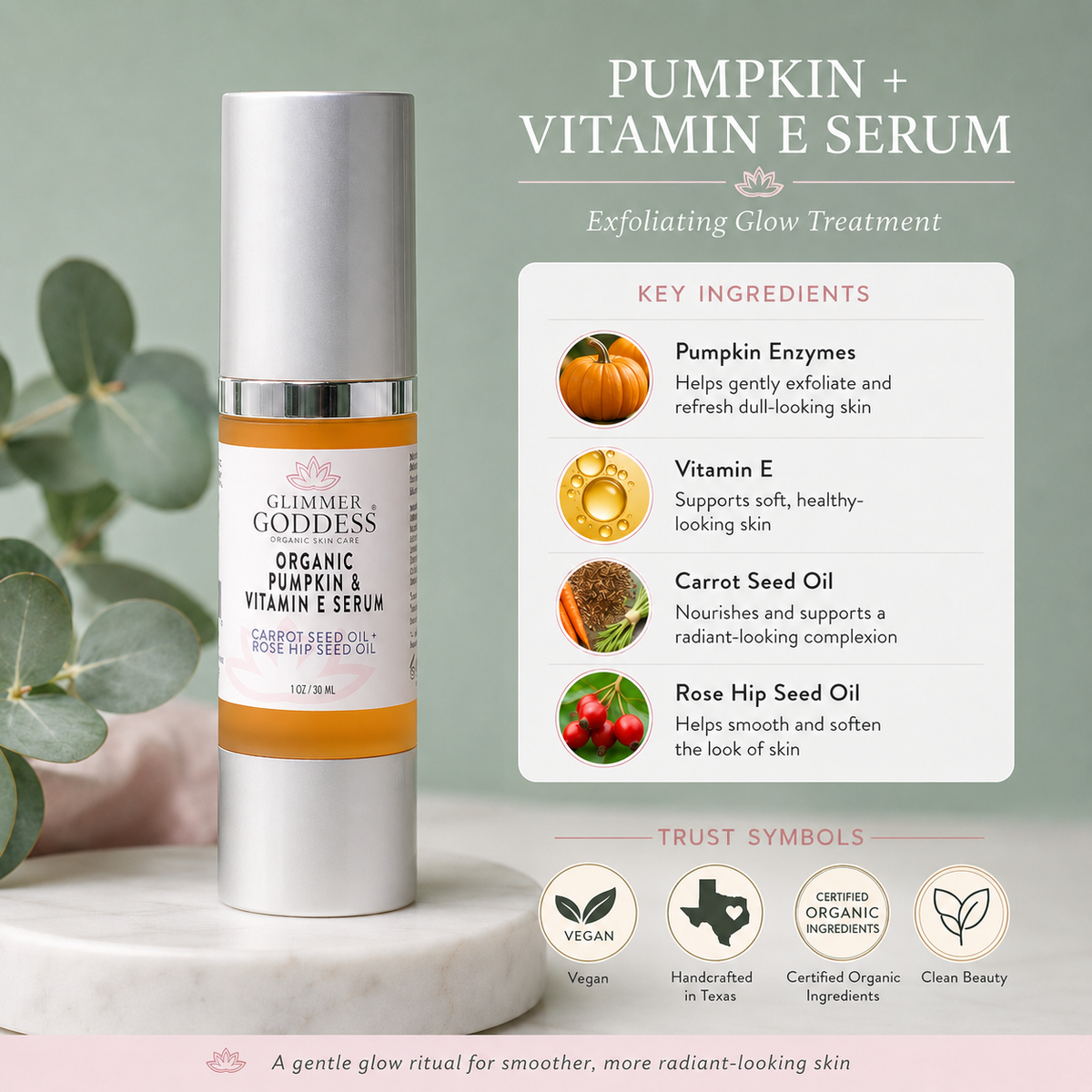 Organic Pumpkin Enzyme Serum – Exfoliating Glow Treatment