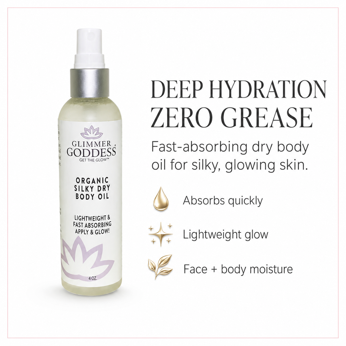 Organic Silky Dry Body Oil – Fast-Absorbing Formula
